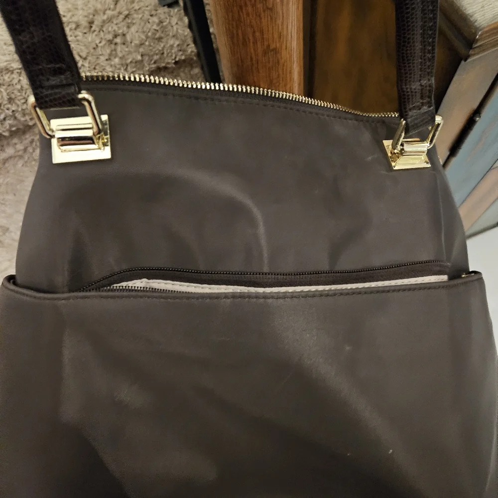 Tutilo New York Large Brown Nylon Laptop Office Travel Bag
